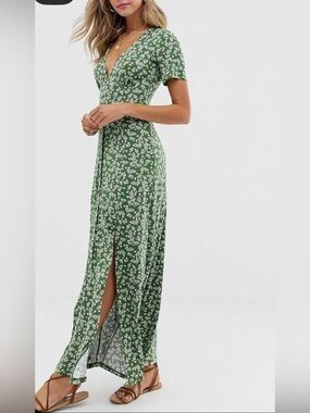 asos design bridesmaid pleated bodice maxi dress with flutter sleeve ASOS DESIGN Bridesmaid pleated flutter sleeve maxi dress with satin wrap waist in mocha